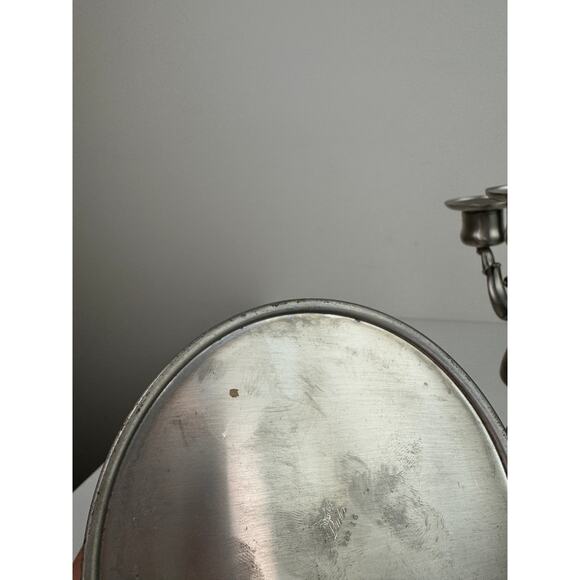 Vintage American Pewter Silver Stainless Steel Decor 2 Candle Holder Stick Set - Picture 6 of 12